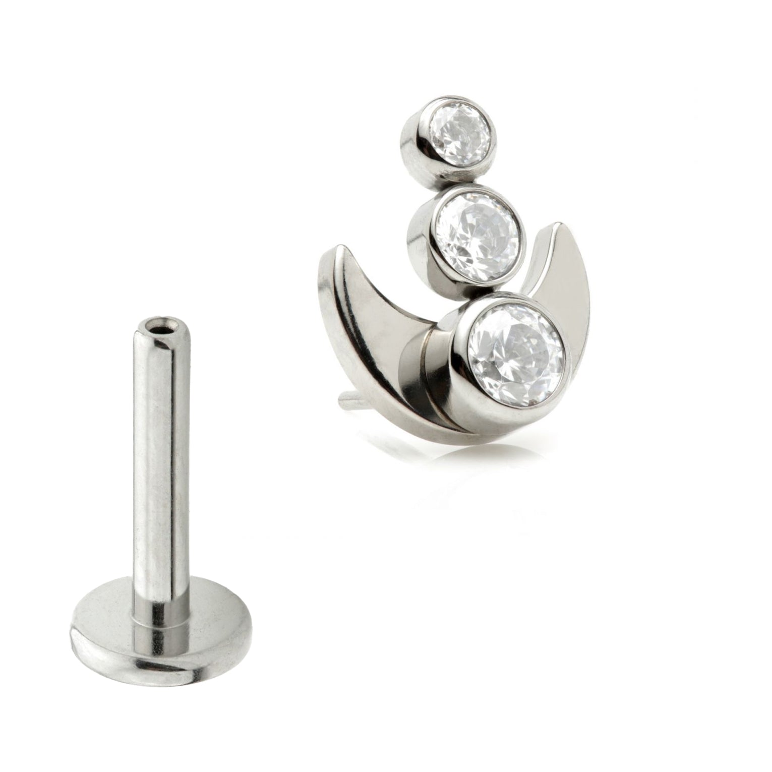 Cartilage jewellery - Titanium Moon crescent - Pic&Mix The Body Jewellery Shop