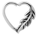 Feather Daith Heart 1.2x10mm - Pic&Mix The Body Jewellery Shop