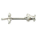 Nipple Bar- 1.6x14mm Steel Rose - Pic&Mix The Body Jewellery Shop