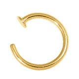 Gold plated steel open nose ring - 0.8 x 7,8 or 9mm - Pic&Mix The Body Jewellery Shop