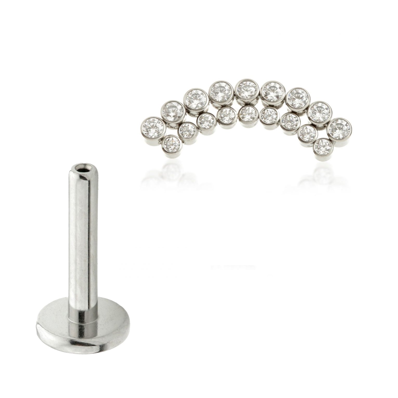 Cartilage jewellery - Double row bezel set arc - Pic&Mix The Body Jewellery Shop