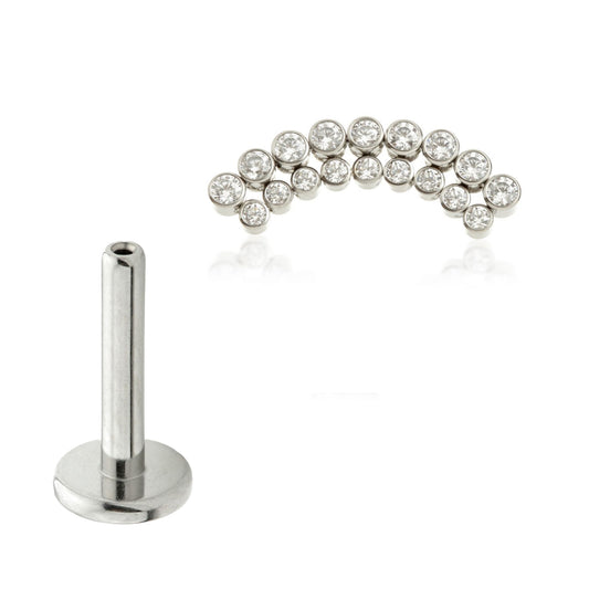 Cartilage jewellery - Double row bezel set arc - Pic&Mix The Body Jewellery Shop