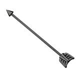 Industrial Bar 1.6x38mm black arrow - Pic&Mix The Body Jewellery Shop
