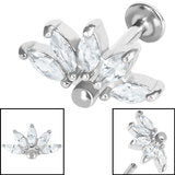 Titanium internal thread Labret bar 1.2 x 7mm - Pic&Mix The Body Jewellery Shop