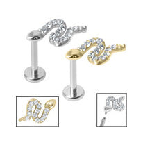Titanium internal thread snake labret 1.2x8mm - Pic&Mix The Body Jewellery Shop