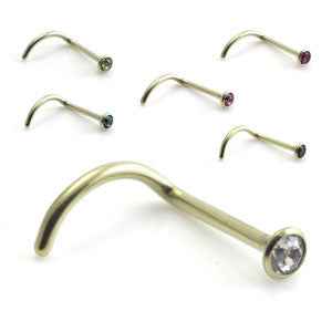 Zircon Titanium swarovski crystal nose screw