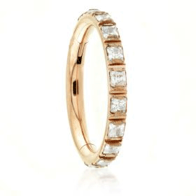 Rose titanium hinged ring with claw crystals - Pic&Mix The Body Jewellery Shop