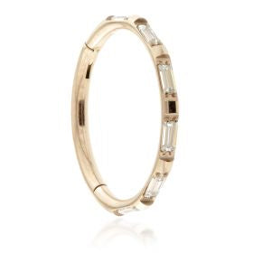 Rose titanium hinged baguettes ring - Pic&Mix The Body Jewellery Shop