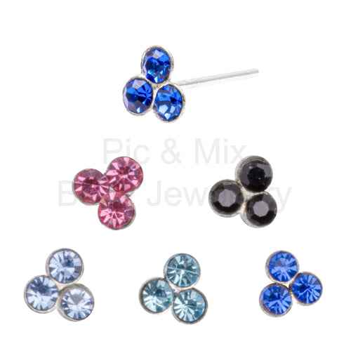 Sterling silver Cluster nose stud