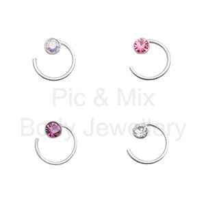 Sterling silver swirl nose stud