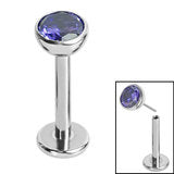 Push Fit Titanium Labret bar 1.2 x 6 or 8mm - Pic&Mix The Body Jewellery Shop