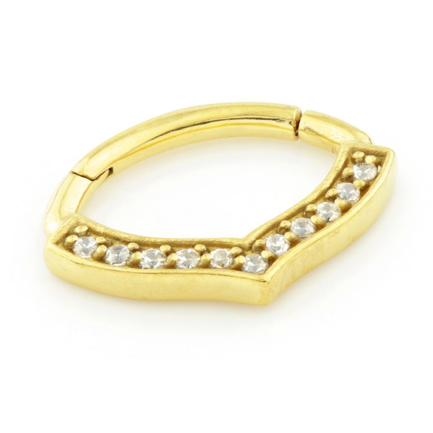 24k Gold coloured Surgical Steel Septum/Daith ring - Pic&Mix The Body Jewellery Shop