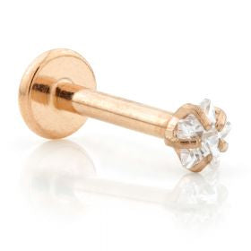 Ti labret - Internal thread HP, Rose or Yellow Hearts or star - Pic&Mix The Body Jewellery Shop