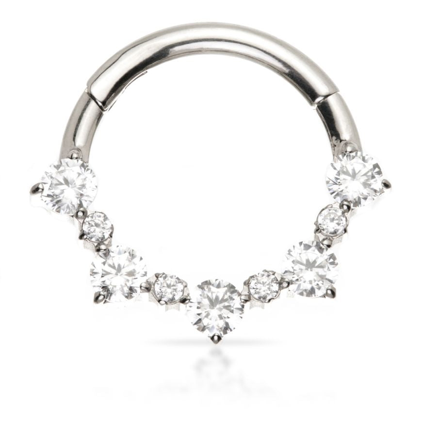 Titanium prong set hinged ring - Pic&Mix The Body Jewellery Shop