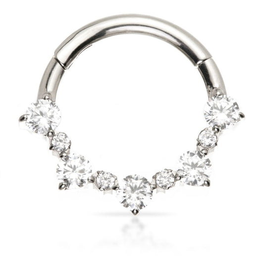 Titanium prong set hinged ring - Pic&Mix The Body Jewellery Shop