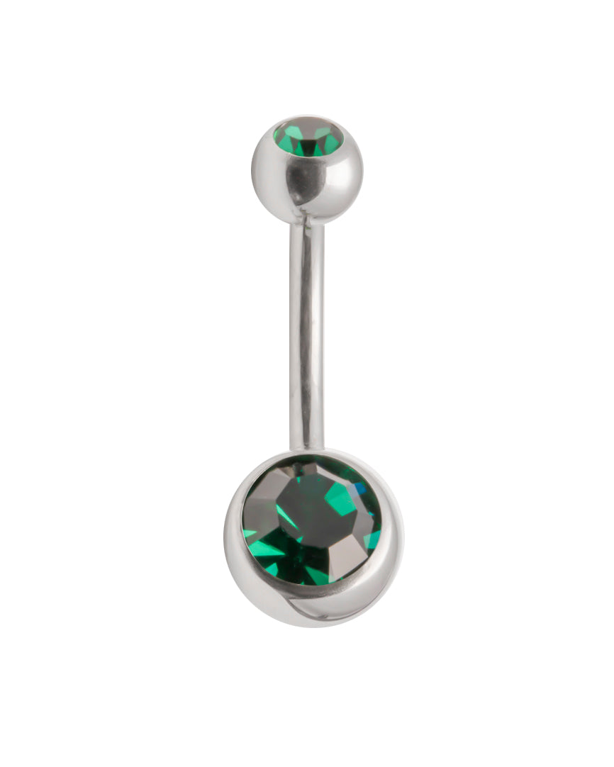 Double Gem belly bar - 1.6 x 6mm - Pic&Mix The Body Jewellery Shop