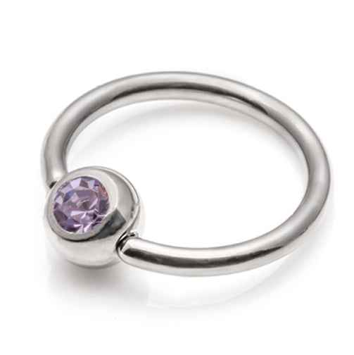 Ball Closure rings- Assorted colours in Swarovski Crystals - 1.2mm