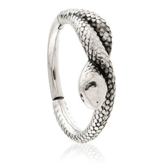 Gold PVD or steel hinged snake ring 1.2mm - Pic&Mix The Body Jewellery Shop