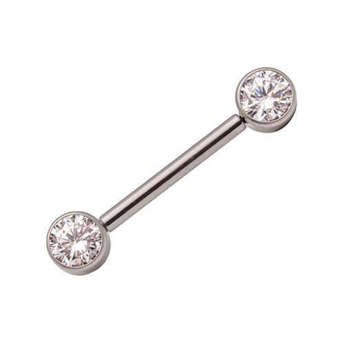 Nipple Bar- 1.6x12-16mm assorted crystals - Pic&Mix The Body Jewellery Shop