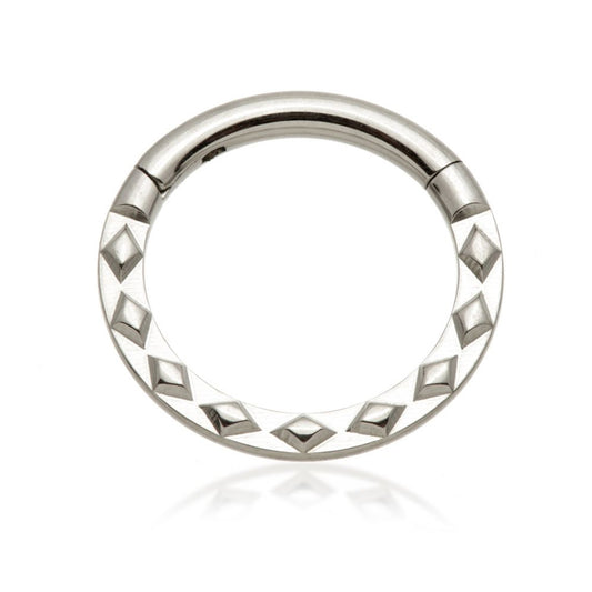 Daith/septum ring - little embossed diamonds - Pic&Mix The Body Jewellery Shop