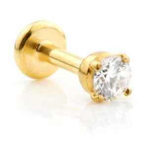 24k gold plated labret bar