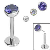 Push Fit Titanium Labret bar 1.2 x 6 or 8mm - Pic&Mix The Body Jewellery Shop