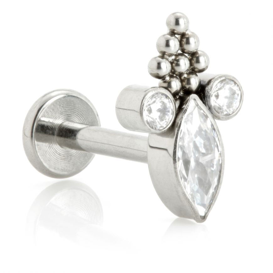 Cartilage jewellery - Marquise gem/beads - rainbow or high polish - Pic&Mix The Body Jewellery Shop