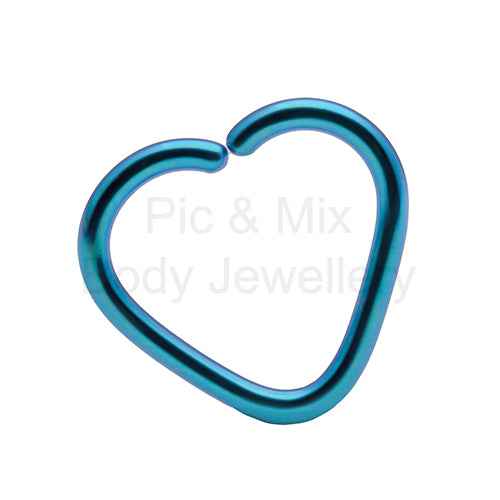 Titanium Daith Heart 1.2x10mm - assorted colours