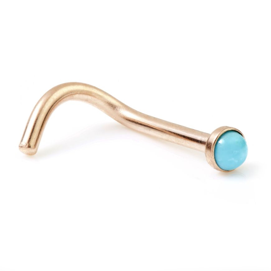316L surgical steel Nose Screw -black/turquoise, rose/ turquoise - Pic&Mix The Body Jewellery Shop