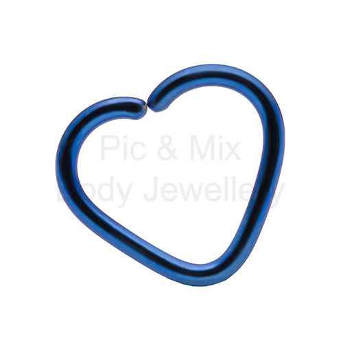 Titanium Daith Heart 1.2x10mm - assorted colours