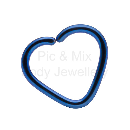 Titanium Daith Heart 1.2x10mm - assorted colours