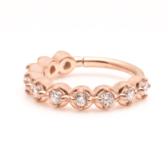 Rose Gold steel hinged rings 1.2x8 or 10mm - Pic&Mix The Body Jewellery Shop