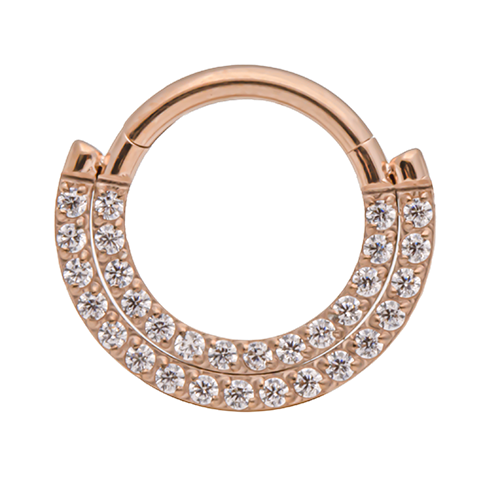 Rose gold coloured titanium double row septum ring - Pic&Mix The Body Jewellery Shop
