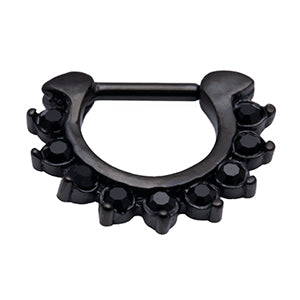 Septum Clicker - 1.2mm Black with assorted crytals