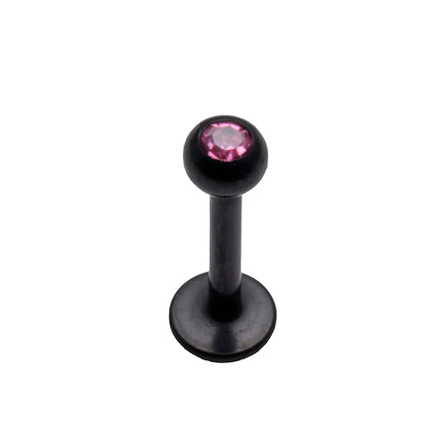 Black steel Labret bar, 1.2x8mm assorted colours