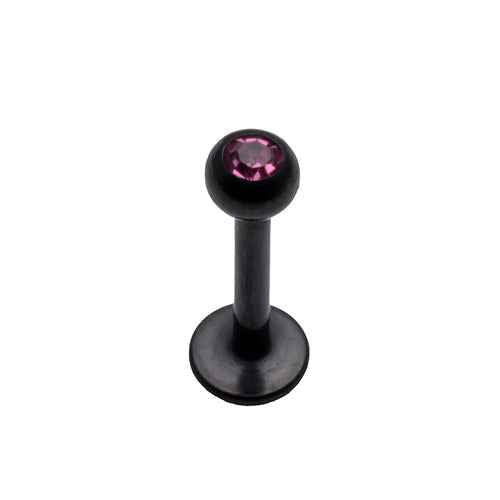 Black steel Labret bar, 1.2x8mm assorted colours