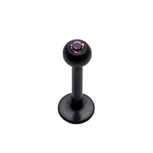 Black steel Labret bar, 1.2x8mm assorted colours