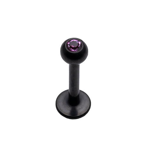 Black steel Labret bar, 1.2x8mm assorted colours