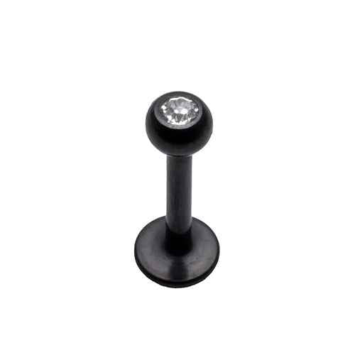 Black steel Labret bar, 1.2x8mm assorted colours