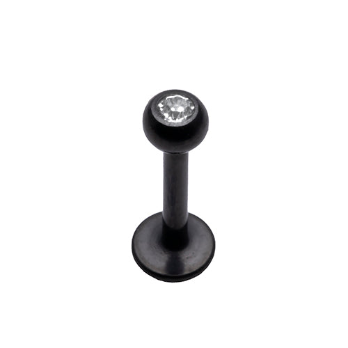 Black steel Labret bar, 1.2x8mm assorted colours