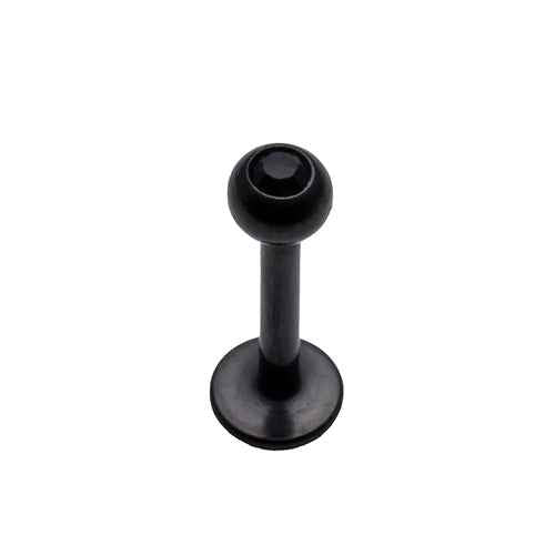 Black steel Labret bar, 1.2x8mm assorted colours