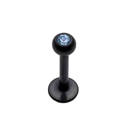 Black steel Labret bar, 1.2x8mm assorted colours