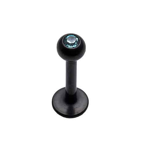 Black steel Labret bar, 1.2x8mm assorted colours