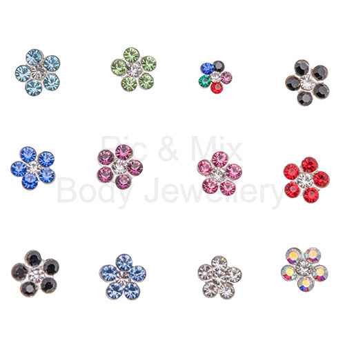 Sterling Silver flower nose studs