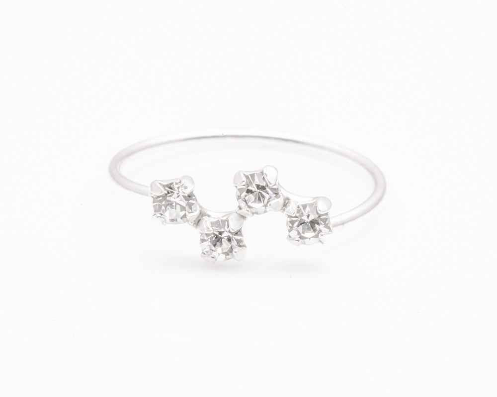 Sterling silver crystal nose rings zigzag