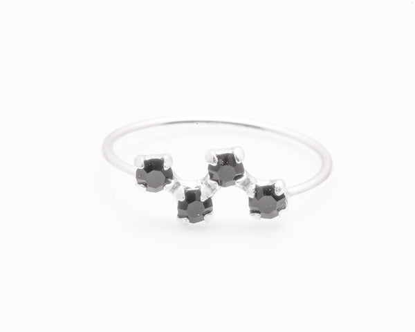 Sterling silver crystal nose rings zigzag