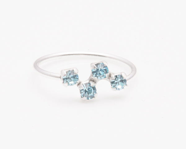 Sterling silver crystal nose rings zigzag