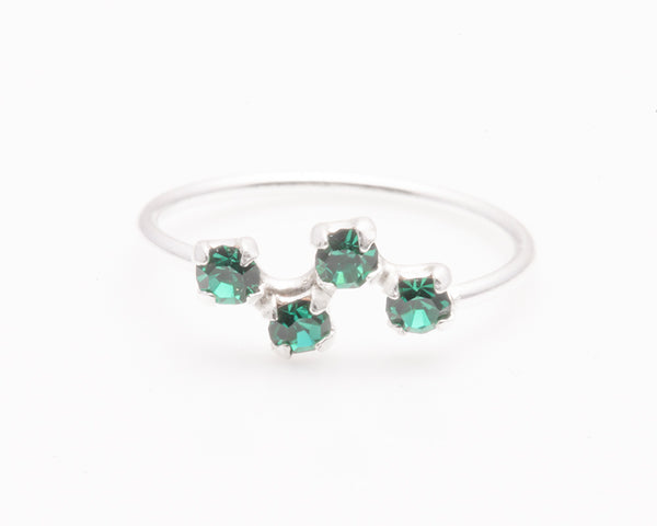 Sterling silver crystal nose rings zigzag