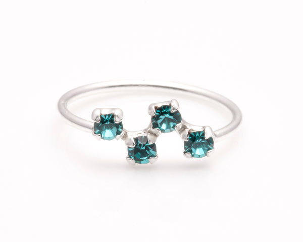 Sterling silver crystal nose rings zigzag