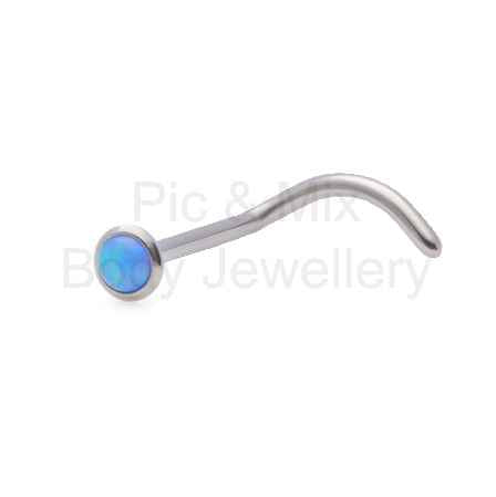 Titanium Synthethic opal Nose Screw